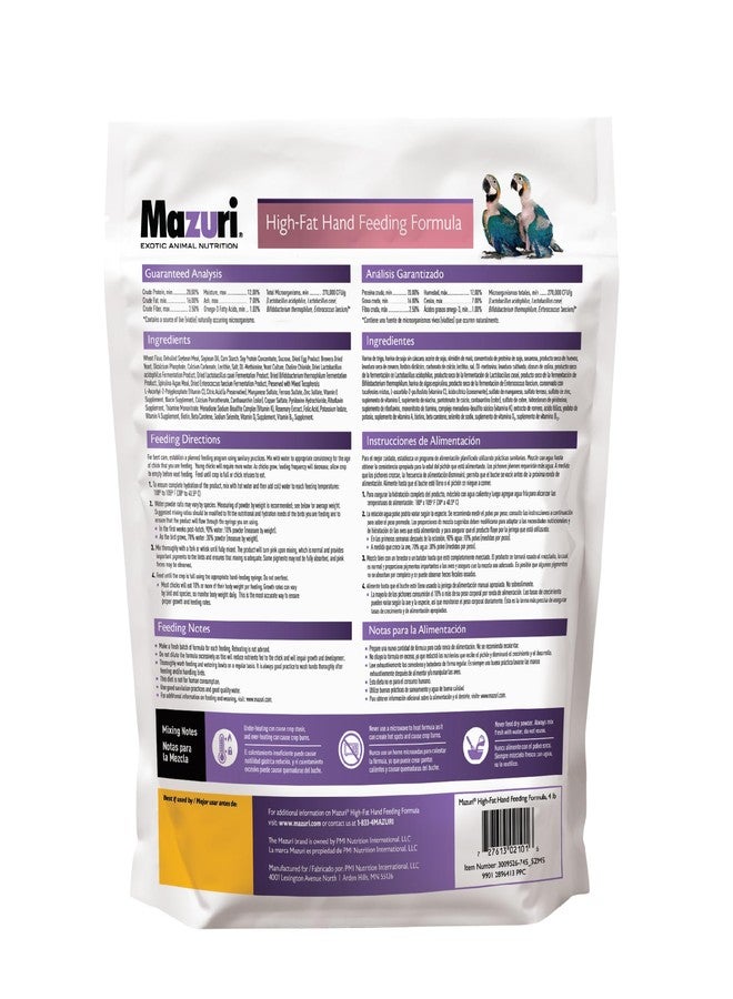 Mazuri | High-Fat Hand Feeding Formula for Baby Birds | 4 Pound (4 LB) Bag - Image 2